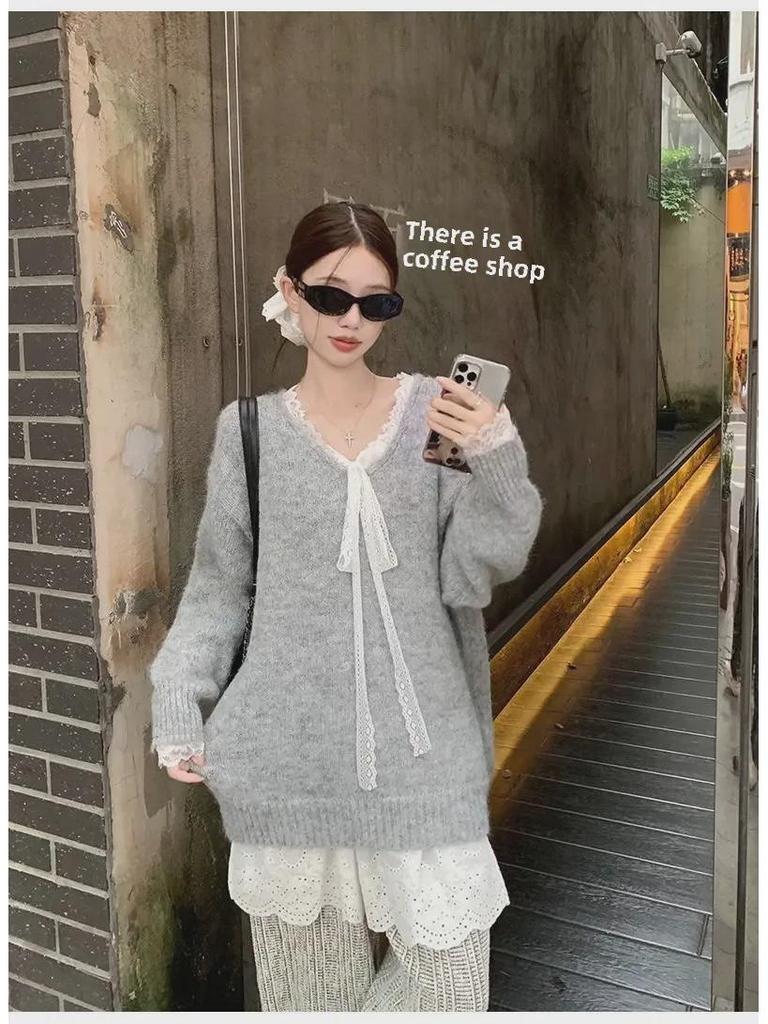 Autumn Daisy Lace Princess Dress - Women's Fashionable Dongdaemun Style