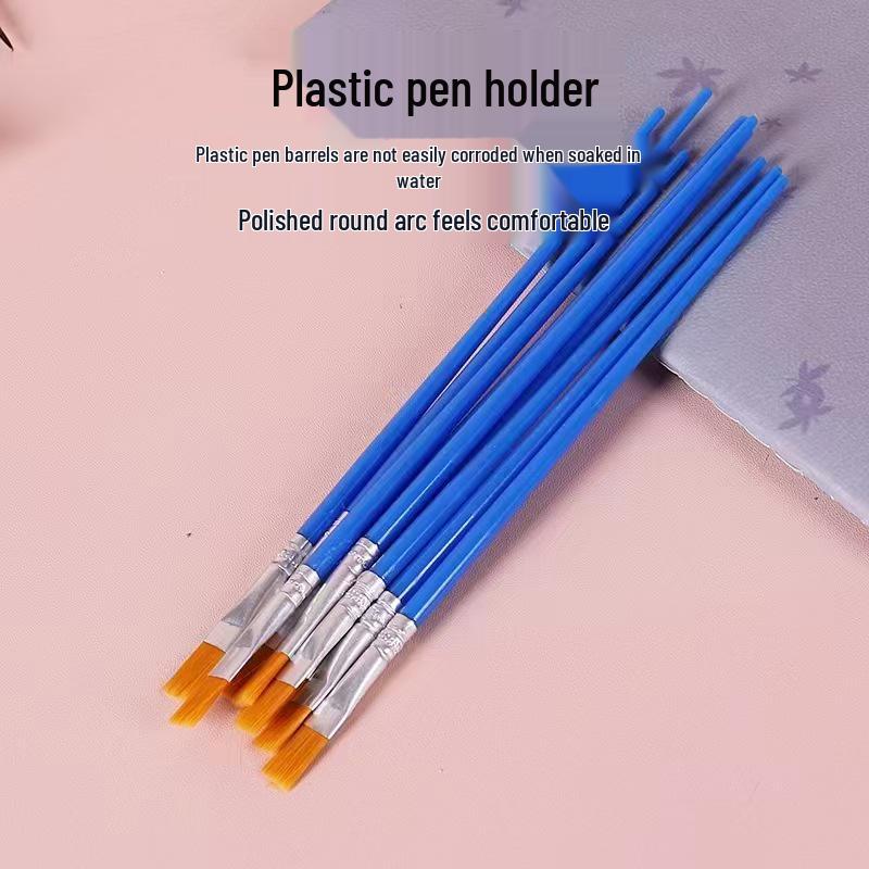 Fineliner Flat Head Nylon Brush for Watercolor and Acrylic Flat brush