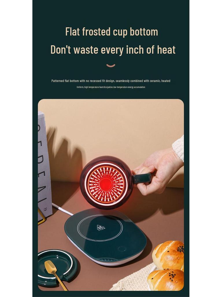 Ceramic 55-Degree Heating Coaster Set - Warm Cup & Milk Warmer Promotional Gift