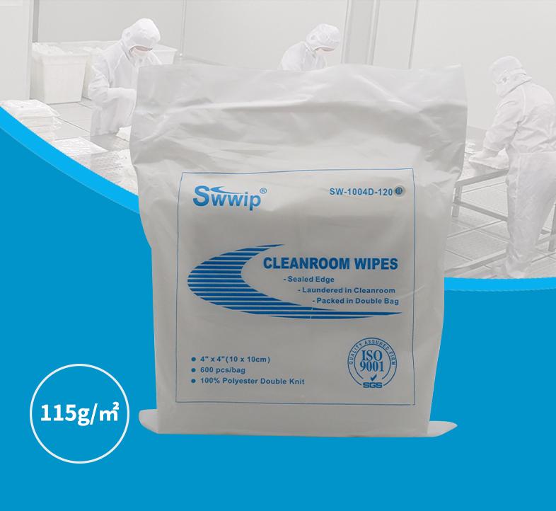 1004 1006 1009 Industrial Ink Cleaning Cloth Laser Cut Lint Free 100% Polyester Double Knit Clean Room Wipers for Cleanroom SW-1004D-120B
