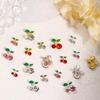 3D Cherry & Fruit Alloy Nail Art Rhinestones - Red, Pink, White Decorations