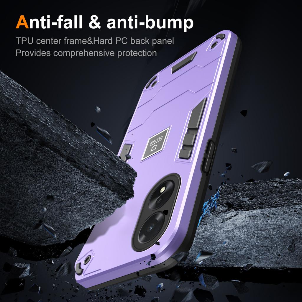 For Oppo A38 4G/A18 4G PC+TPU Case Dual-Layer Design Drop Protection Phone Cover