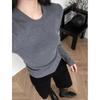 Fashion and Thin Round Neck High-end Knitted Bottoming Shirt Women's Spring Simple Inner Top Minimalist Sweater