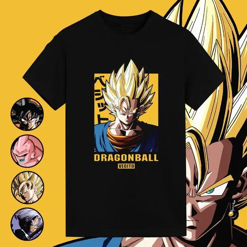 Dragon Ball 2025 New Hot Y2K Pure Cotton Tshirt Mens Kingsize Randomly Give Dragon Ball Badges