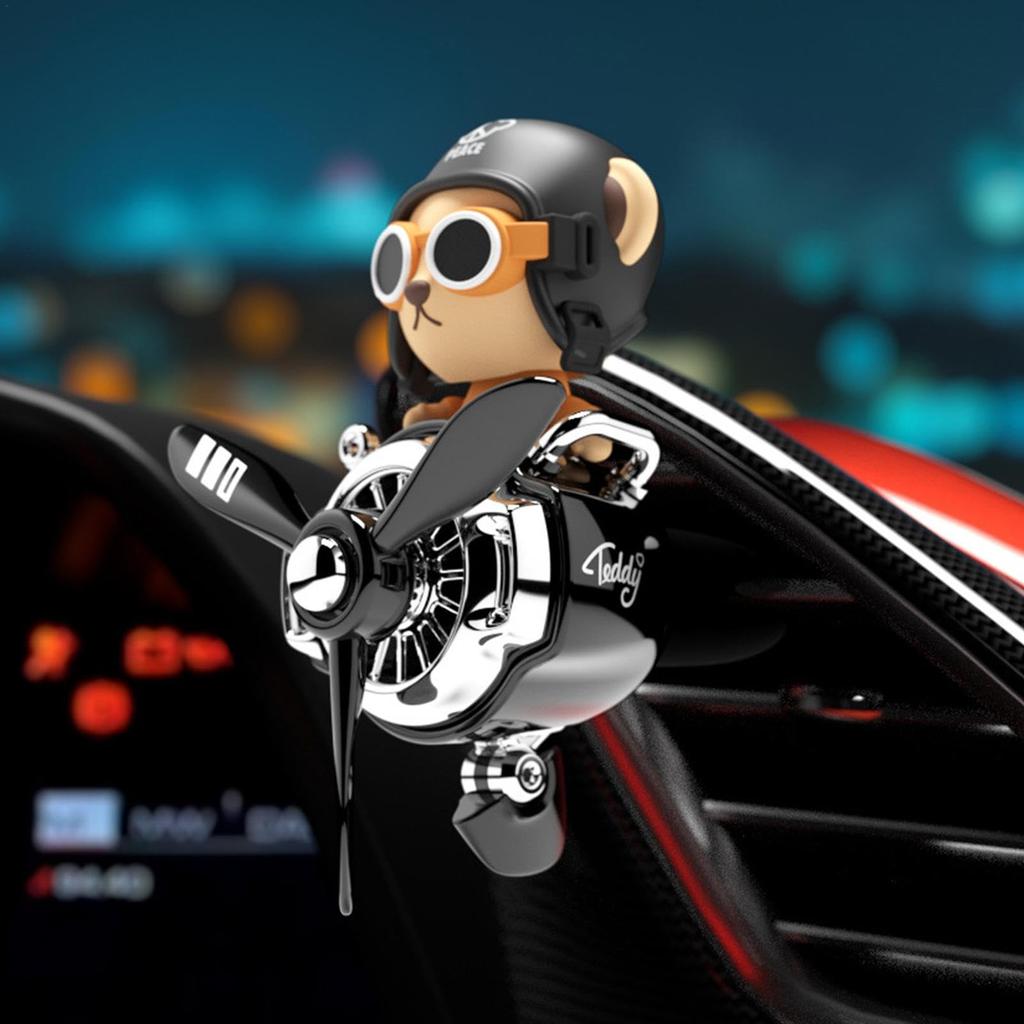 Evnbhgyu Cartoon Bear Pilot Car , Car Air Vent Car Air
