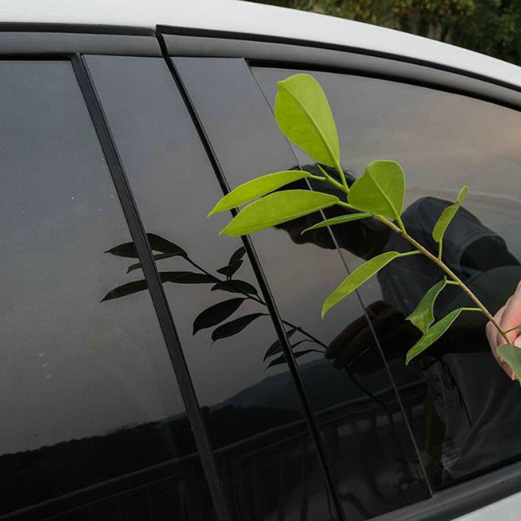 Anti Scratch B Pillar Molding Trim Center Window Outer Pillar Post Panel Covers Stickers Fit for Toyota Highlander 2020 2021 2022 2023 Black PC