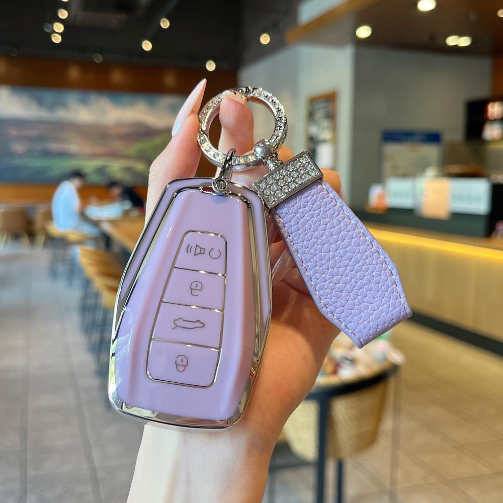 Car Key Case Fob Cover For Geely Coolray Keychain Remote Protection Cover Bag Shell With Housing Keychain Car Accessories