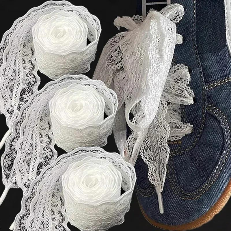 120cm Black White Ballet Style Lace Hollow Lace Shoelace for Women Girls Spring Summer Canvas Sneakers Outdoor Casual Shoelaces