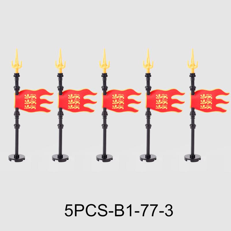 Medieval Military Flag Series War Castle Knight Soldier Warrior Accessories Building Blocks Ancient Holy Rome Bricks Toys Gifts
