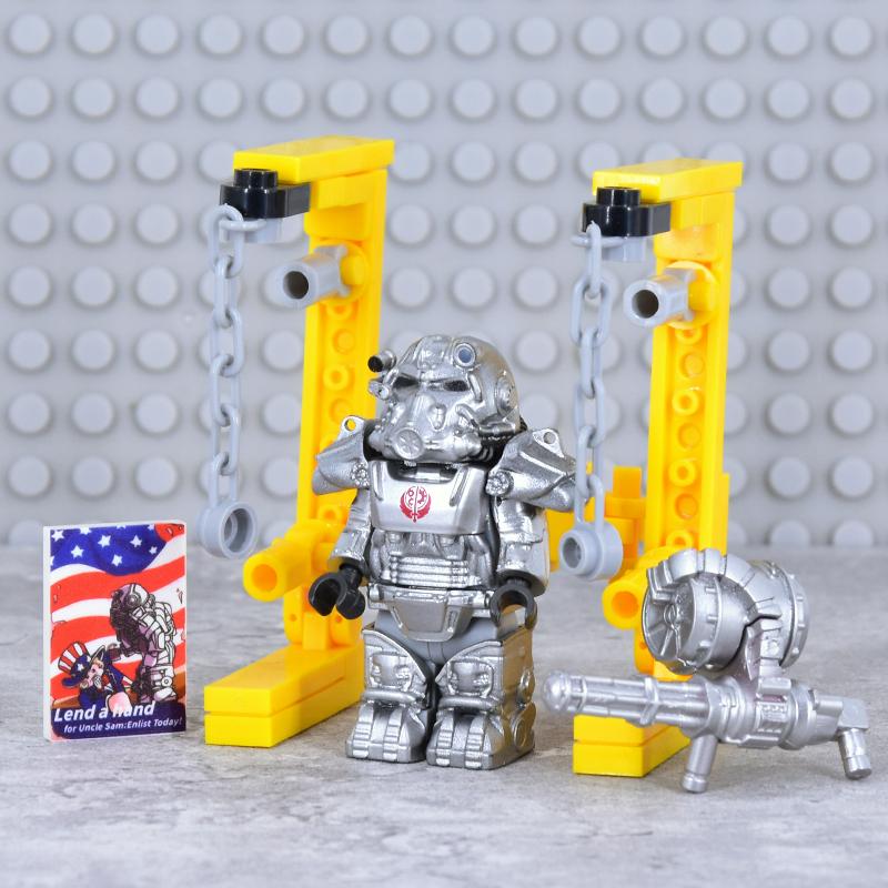 X-01 Askeri Askerler Mini Aksiyon fallouted Şövalyeler Braket Model Figürler Silahlar Robotlar Mecha Yapı Taşları Tuğlalar Oyuncaklar