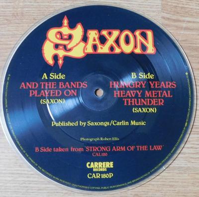 7inch Record SAXON - And The Bands Played On CAR180P Carrere 1981 UK Rock Used