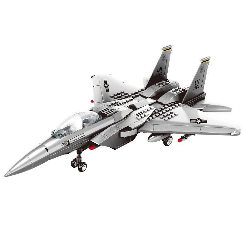 Истребители F-15 Модель Кирпичи Боевой Самолет Строительные Блоки Игрушка Подарок Самолет-Истребитель Реактивный Самолет Модель Строительные Игрушки 223 ШТ.