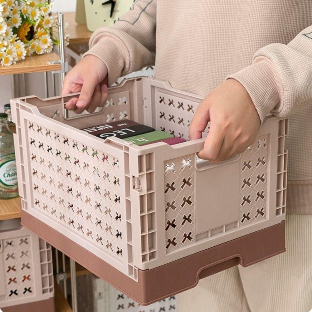 6 Colors Foldable Storage Basket Collapsible Folding Toy Box Plastic Crate Box  Kitchen