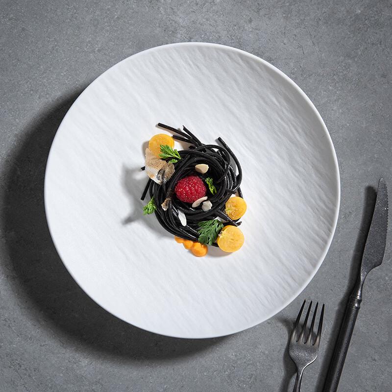 Nordic Stone Pattern Ceramic Deep Serving Plate