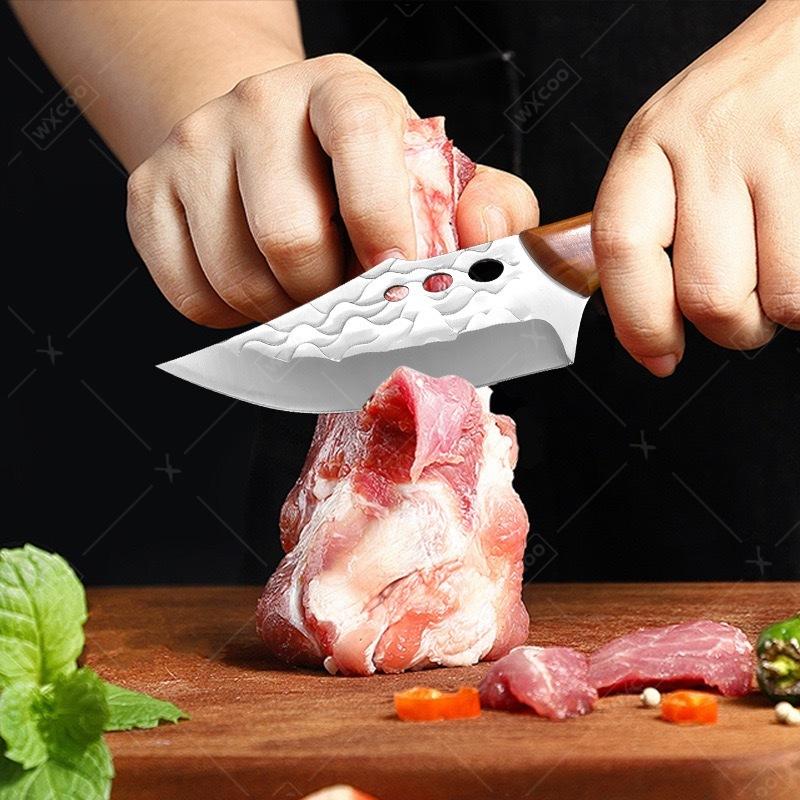 Handmade Forged Chef Butcher Cleaver Stainless Steel Multi-Purpose Professional Kitchen Knives for Fruit BBQ Cooking