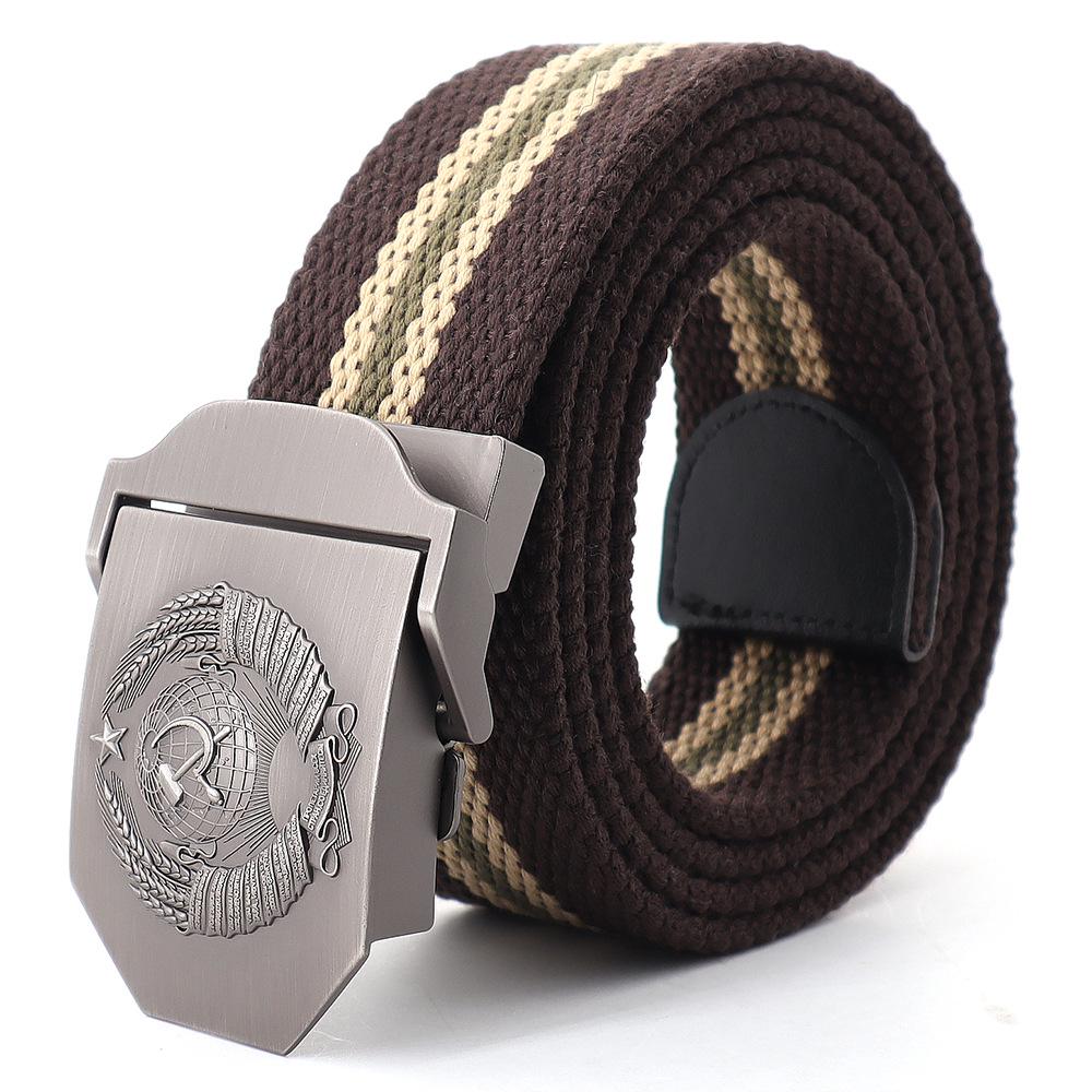 Dicker Canvas Gürtel mit Legierungsschnalle für Freizeithosen