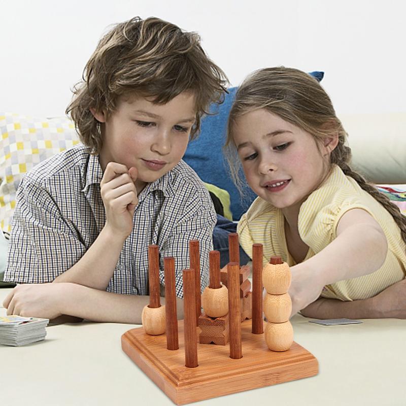 Tic-Tac-Toe Game Upgraded Tic-Tac-Toe Space Strategy Games 3D Coffee Table Living Room Decor Wooden Family Board Games Gifts