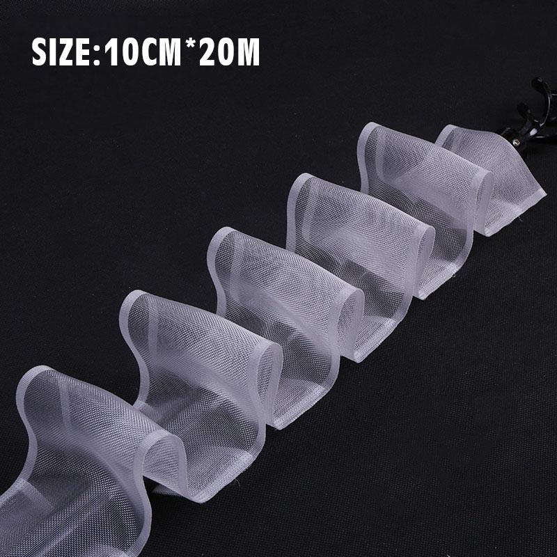 10/20M Curtain Rod Heading Tape Pinch Pleat Transparent Rod Pocket Curtain Ribbon Diy for Home Hotel Curtain Slide Installation
