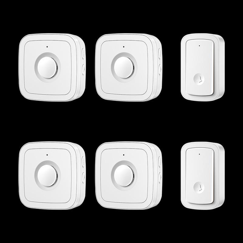 Smart Wireless Waterproof Doorbell with Remote Music Control, Two-to-Four Ding-Dong for Elderly