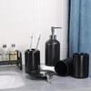 Bathroom Accessory  Black with Toothbrush Holder Toothbrush Cup Tumbler Soap Dispenser Soap Dish and Tray