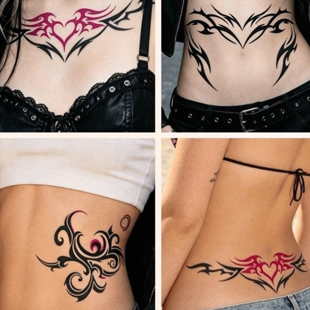 Y2k Spicy Girl Body Art Sticker Totem Butterfly Temporary Tattoo Leg/ Arm/ Hand/Foot