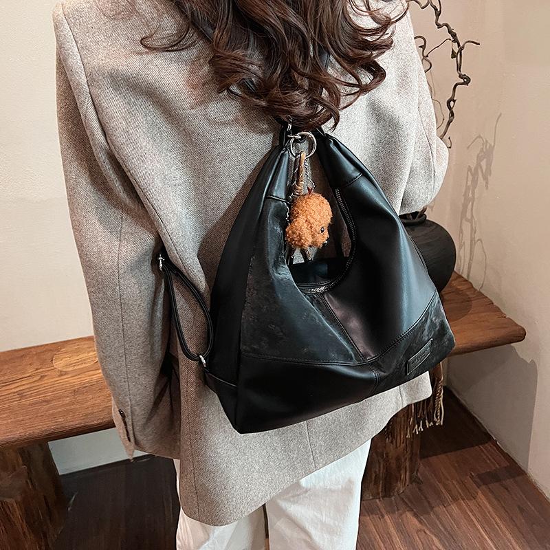 Women's bag large capacity trend backpack 2025 new fashion contrasting color daily versatile shoulder bag