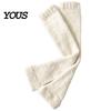 Thickened Velvet Calf Sleeves Coral Fleece Leg Warmers for Women, Winter Thermal Knee High Warm Protectors Socks, Striped/Solid Color, Soft