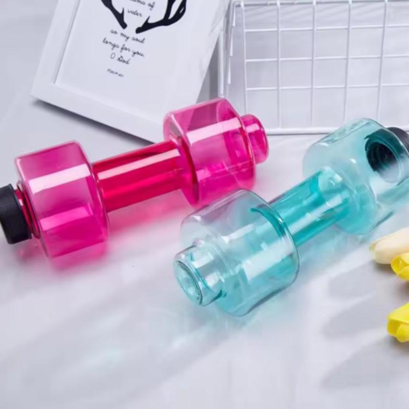 Leakproof Dumbbell Water Cup Dual Purpose 550ml Dumbbell Water Bottle Portable Creative Sports Water Cup Gym