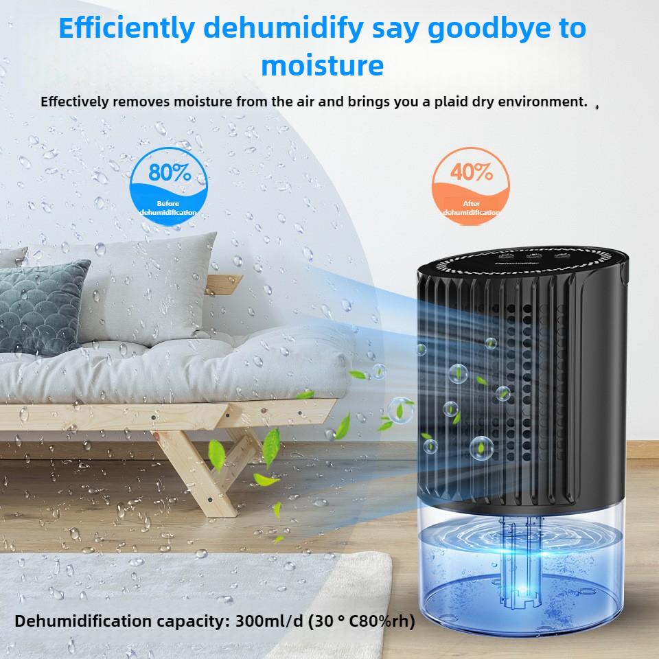 700ml Mini Dehumidifier for Home, Quiet Portable Moisture Absorber with 7-Color Night Light, Compact for Bedroom Wardrobe Closet