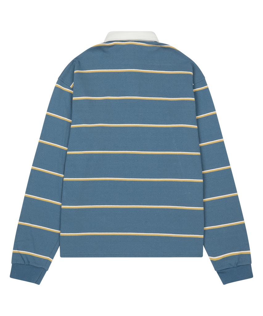 SUNDAY FRUIT MARKET W) Sun Stripe Collar Tee Blue