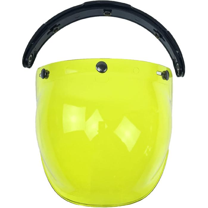 3-Snap Bubble Wind Shield Visor for Biltwell Gringo&Bonanza Motorcycle Helmet, Bubble Shield Visor лимонно-желтый