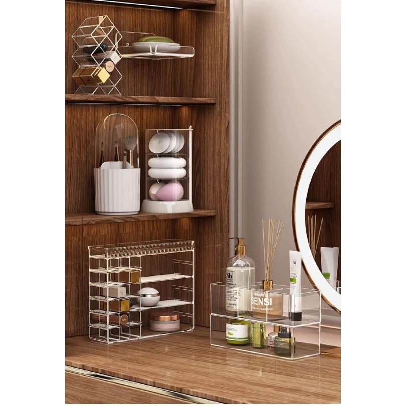 Bathroom Cosmetics Storage Box Makeup Drawer Organizer Modern Minimalist Design Cosmetic Rack Mirror Cabinet Acrylic Storage Box