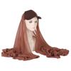 New Colors Chiffon Hijab With Base Ball Cap Summer Sports Cap With Chiffon Hijabs Ready To Wear Instant Chiffon Sport Hijabs