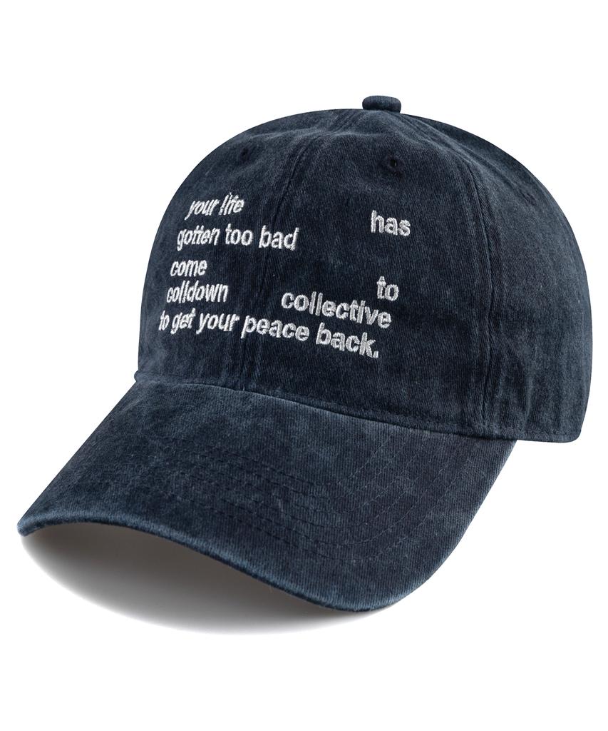 Bichiseuaenkeulim Your Life Stone-Washed Ball Cap-Navy