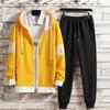 Men's Trendy Korean-Style Autumn Sweater Suit: Loose Cardigan, Hooded Jacket, and Casual Trousers Set