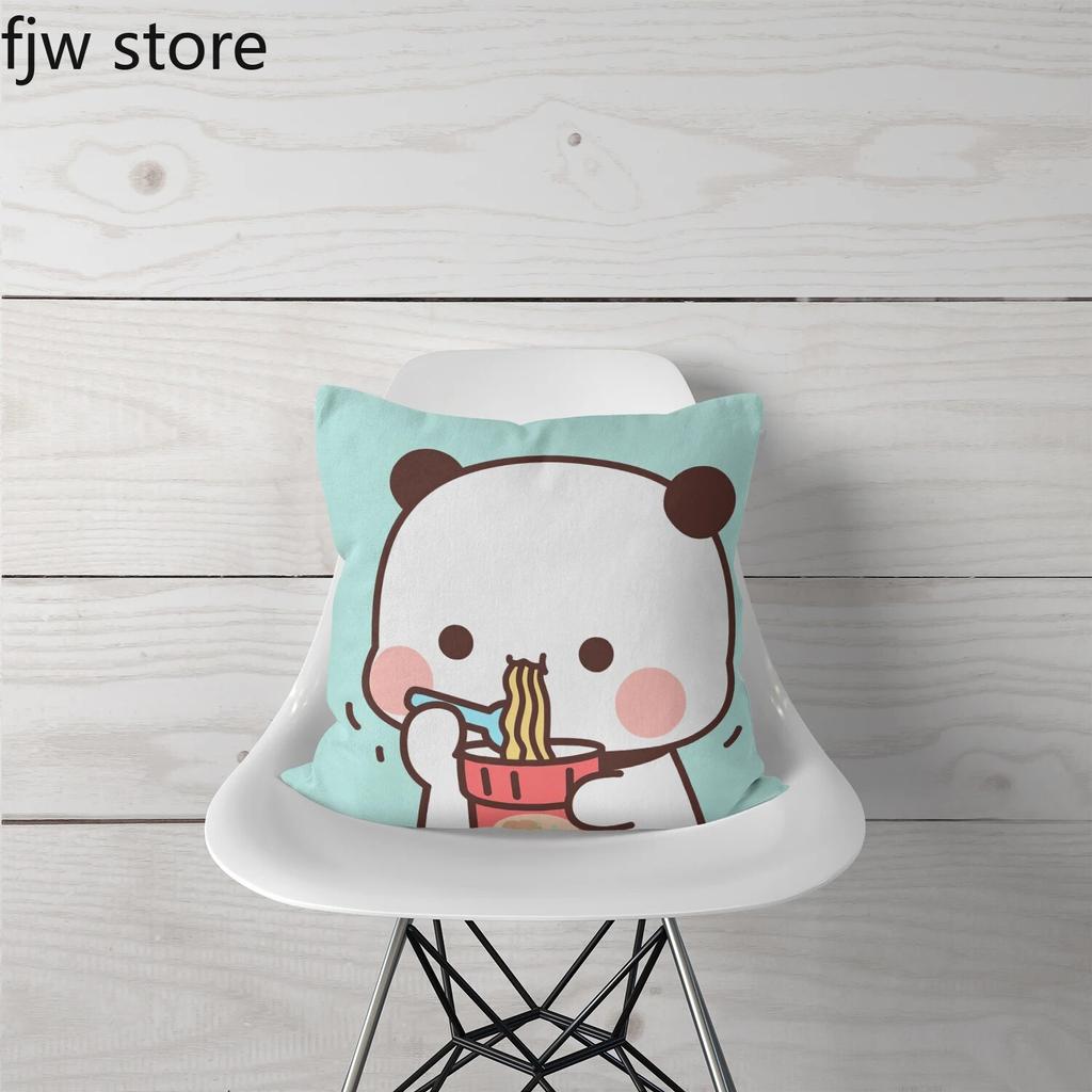 Cute Red Panda Throw Pillow Cover Fashion Anime  Boob   Sofa Chair Bed Cushion  Room Home Decoration