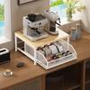 Kitchen Countertop Organizer Storage Shelf with Wire Basket Drawer Double-Tier Space-Saving Rack for Coffee Maker Spices Vegetables Fruits