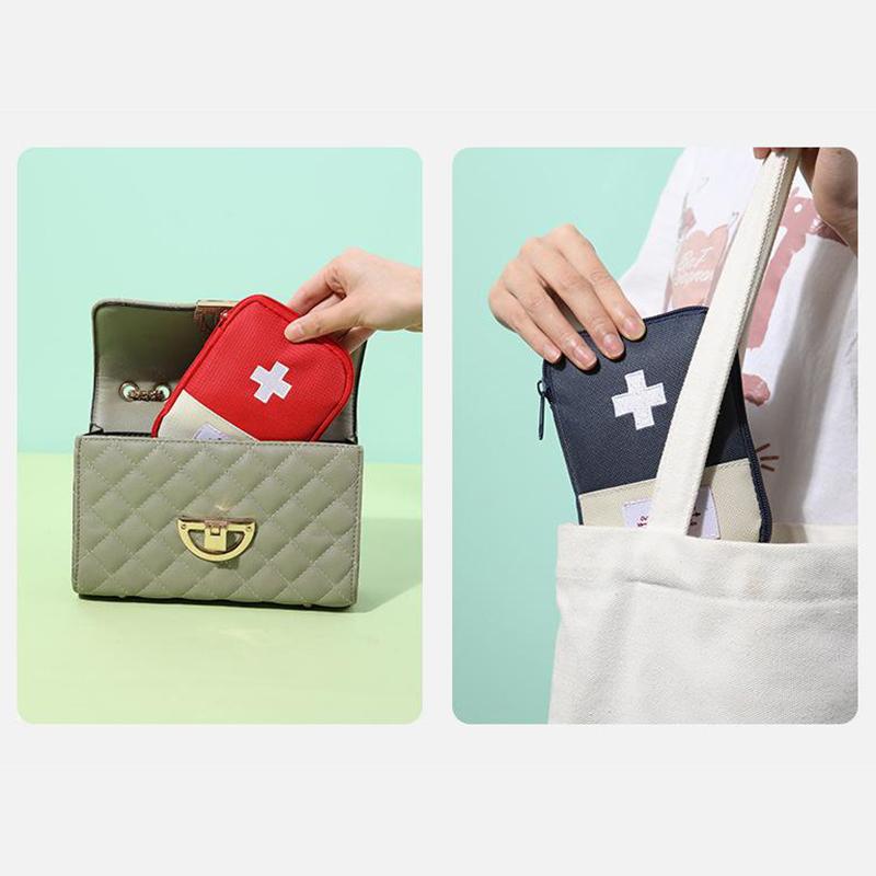 1Pc Mini Tragbare Medizin Tasche Reise Erste Hilfe Kit Medizin Tasche Lagerung Tasche Survival Kit Medizin Box Outdoor Notfall Camping