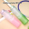 500ML Frosted Color Gradient Sports Water Bottle Portable Gym Fitness Workout Water Cups Outdoor Camping Cool Juice Drinking Cup