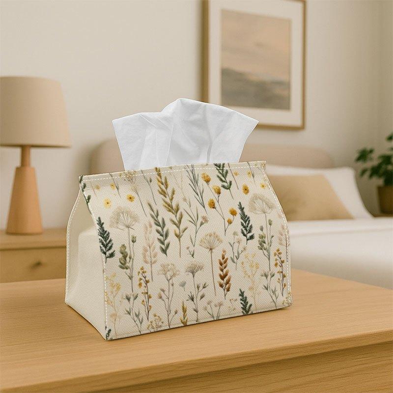1pc Vintage Botanical Tissue Box Holder- Wildflower Herb Pattern Design, Party Tissue Box, Multifunctional for Kitchen And Dining, Coffee Table, And D
