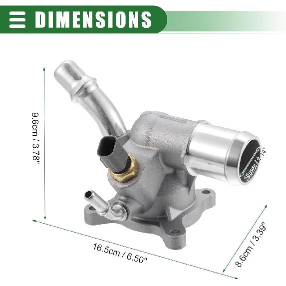 Motoforti Engine Coolant Thermostat Housing Assembly, for Jeep Cherokee 2014-2021, Metal, 816-194, Silver Tone