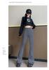 High-Waisted Tummy Control Velvet Flare Pants for Women - Autumn/Winter Fitness & Yoga Style