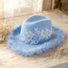 Adult Western Hat with Lace Trim and for Costume Party
