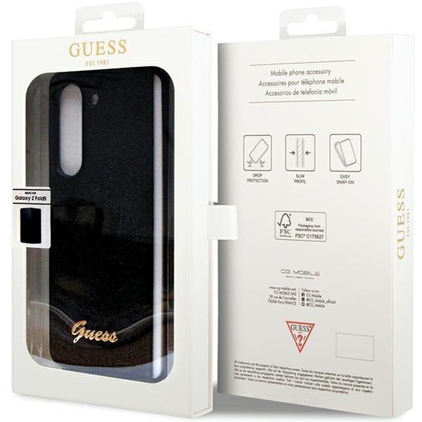 Guess Guhczfd5Hggshk F946 Z Fold5 Czarny/Black Hardcase Glitter Script