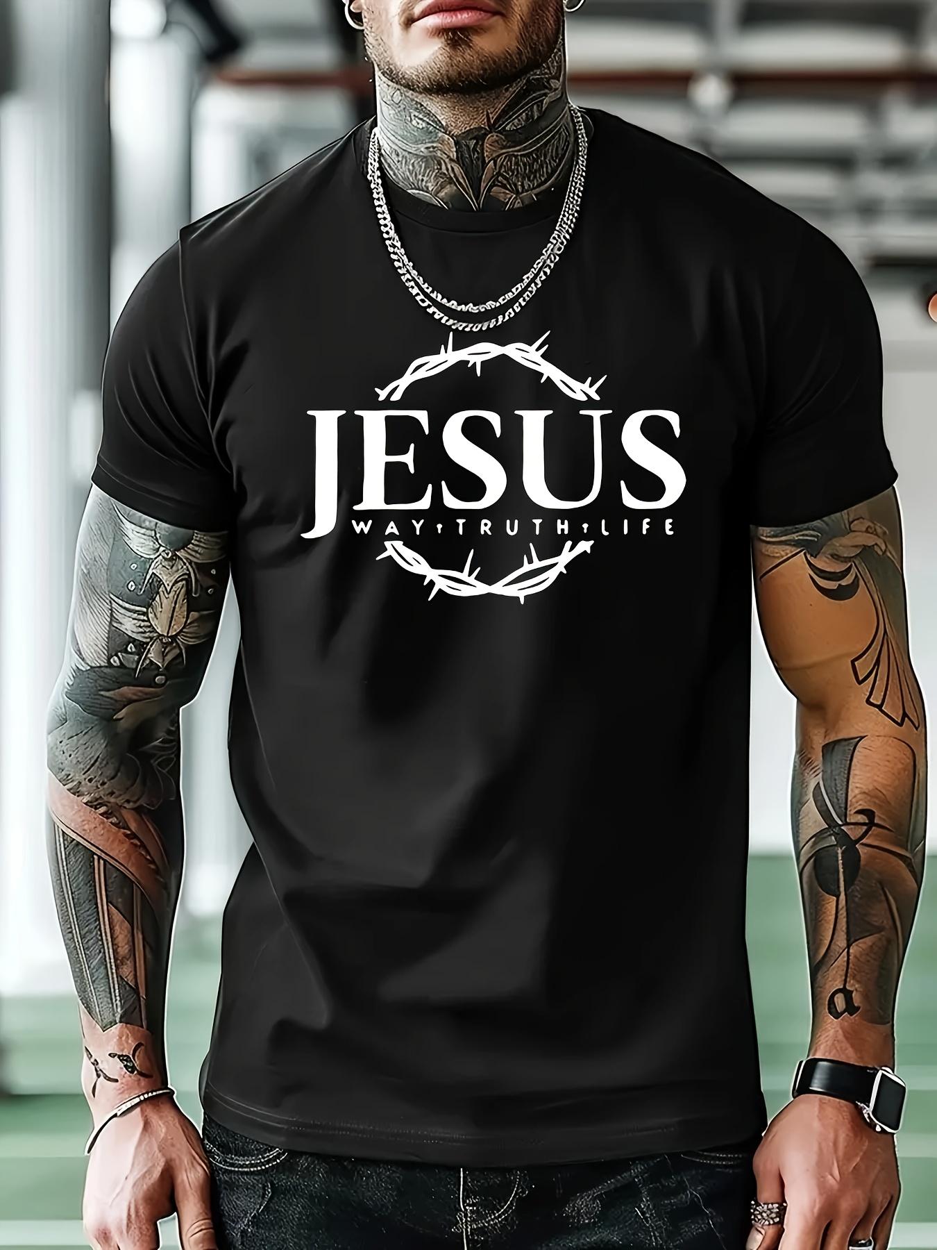 Jesus Way of Truth Life Graphic T-shirt - Navy Blue S