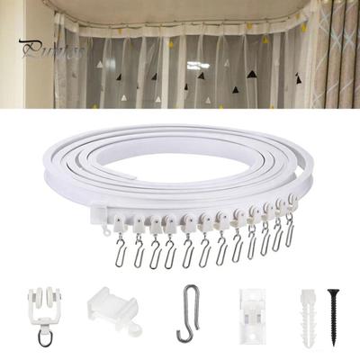1 set di accessori per binari per tende da 1/3/5 m, binario per tende da soffitto pieghevole, scorrevole, divisorio per stanze, sistema per finestra a bovindo, camper, doccia, facile