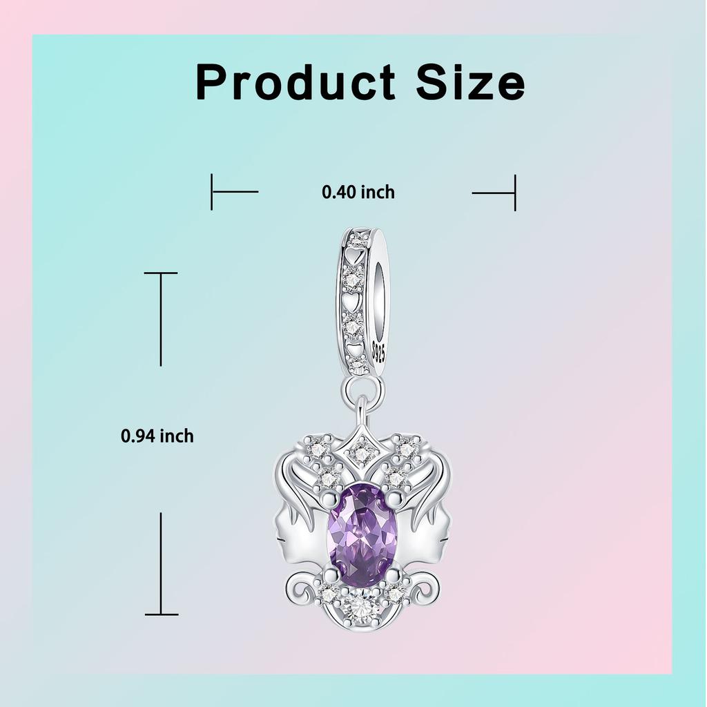 Copper 12 Zodiac Signs Pendant Charm Bead Charms Jewellery Compatible With Authentic Bracelets Necklaces for Women Do It Yourself Gift