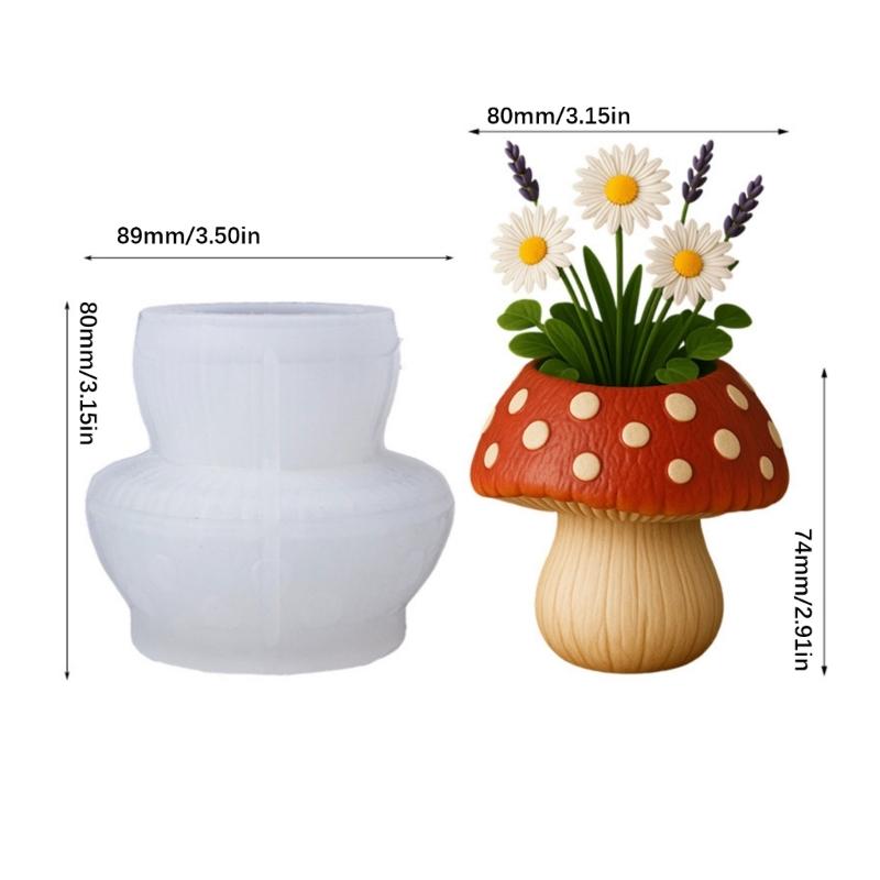 Flexible Silikon Pilzform Pflanzgefäßform für Harzkunst Beton Zement Guss und Dekorativer Kerzenbehälter