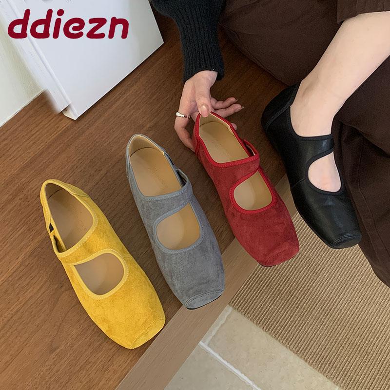 Fashion Female Slip On Footwear Shallow Women Flats With Shoes Casual Fashion Square Toe Ladies Mary Janes Flats Shoes lady