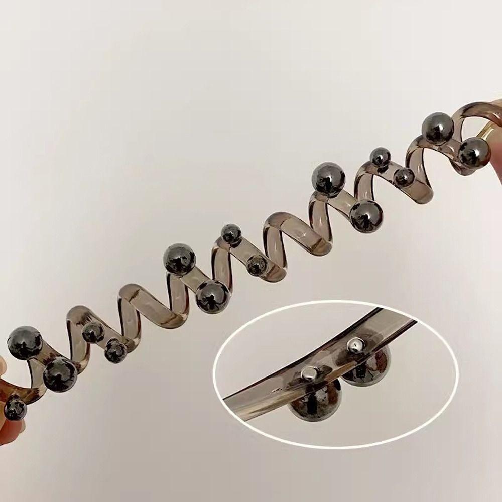 Elastic Telephone Line Hair Rope Beads Pearl Hair Ring Transparent Ponytail Holder  Female/Children